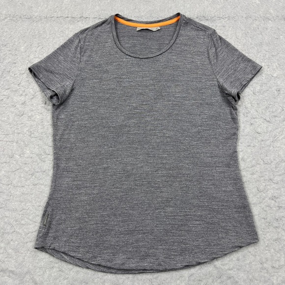 Icebreaker Merino Shirt Women's Medium Gray Wool Cool-Lite Base Layer Crew Tee - Picture 1 of 9